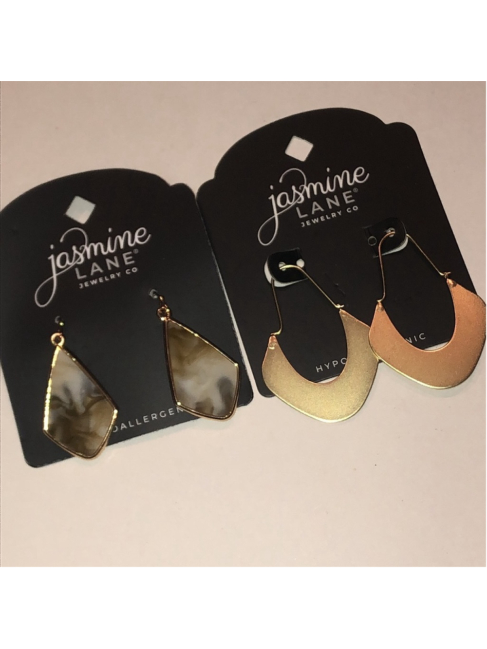 Jasmine Lane Gold Tone and Green Earrings Set